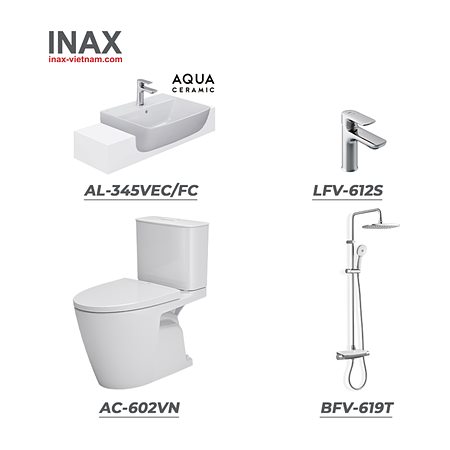 Combo INAX AC-602VN + AL-345VEC/FC + LFV-612S + BFV-619T