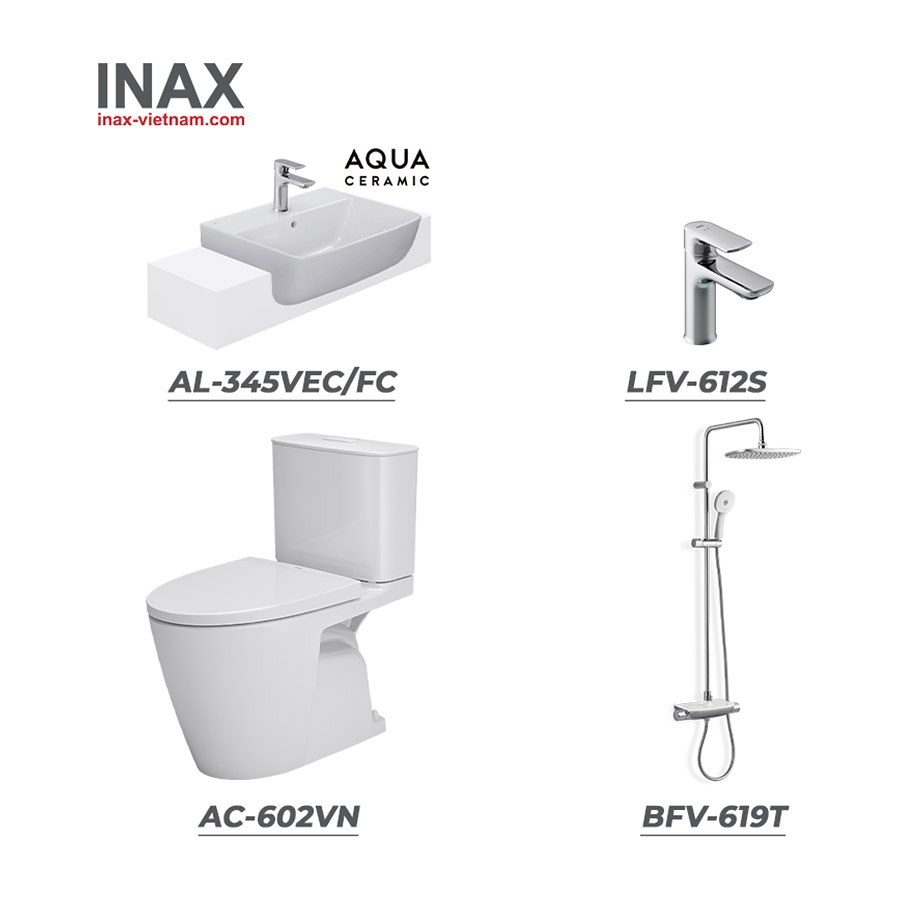 Combo INAX AC-602VN + AL-345VEC/FC + LFV-612S + BFV-619T
