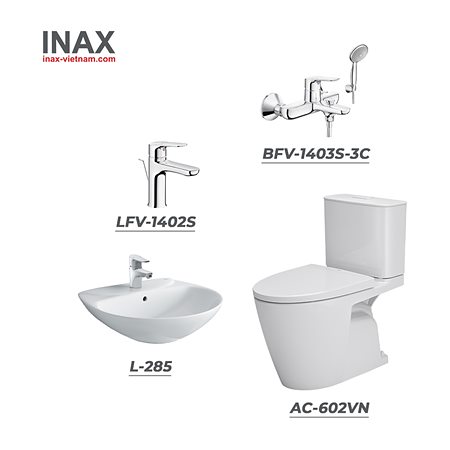 Combo thiết bị vệ sinh INAX AC-602VN + L-285V+ LFV-1402S + BFV-1403S-3C