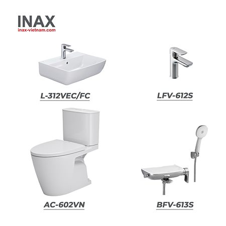 Combo INAX AC-602VN + L-312VEC/FC + LFV-612S + BFV-613S
