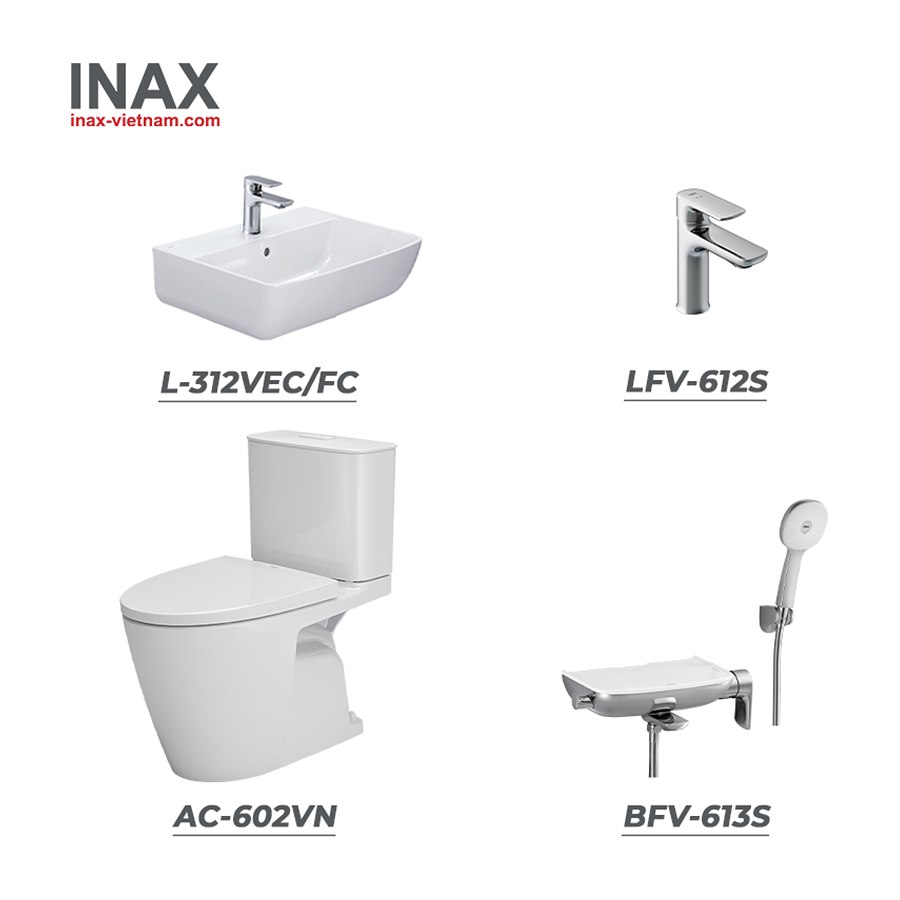 Combo INAX AC-602VN + L-312VEC/FC + LFV-612S + BFV-613S