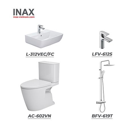 Combo INAX AC-602VN + L-312VEC/FC + LFV-612S + BFV-619T