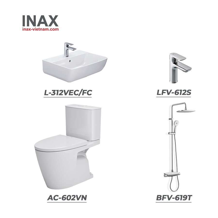 Combo INAX AC-602VN + L-312VEC/FC + LFV-612S + BFV-619T
