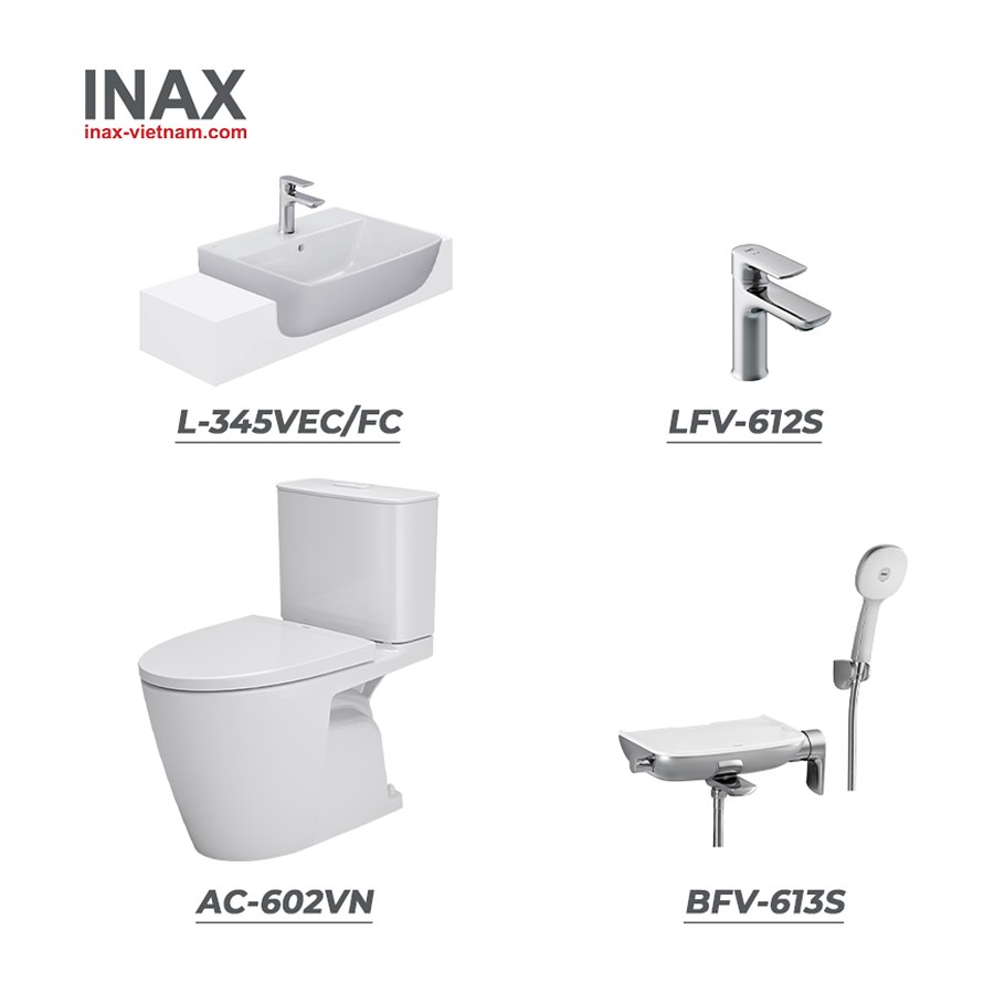 Combo INAX AC-602VN + L-345VEC/FC + LFV-612S + BFV-613S