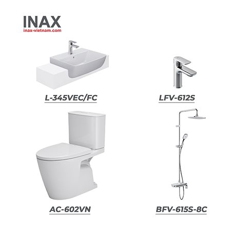 Combo INAX AC-602VN + L-345VEC/FC + LFV-612S + BFV-615S-8C
