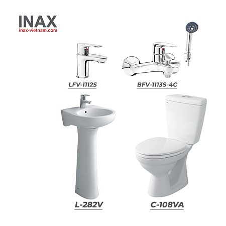 Combo thiết bị vệ sinh INAX C-108VA + L-282V + LFV-1112S + BFV-1113S-4C
