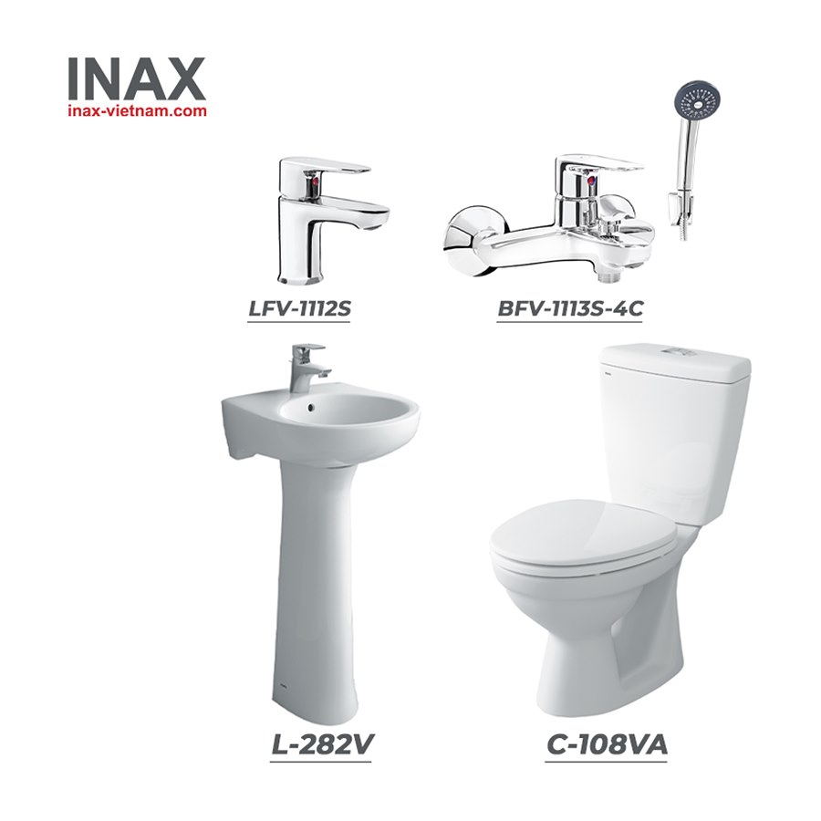 Combo thiết bị vệ sinh INAX C-108VA + L-282V + LFV-1112S + BFV-1113S-4C