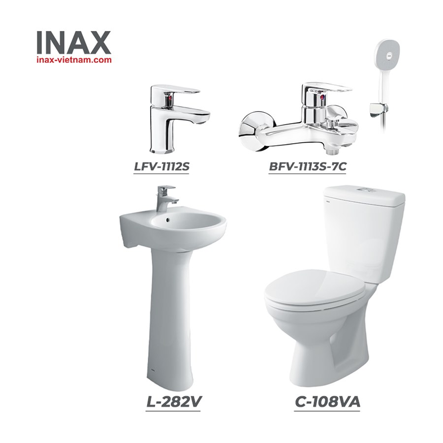 Combo thiết bị vệ sinh INAX C-108VA + L-282V + LFV-1112S + BFV-1113S-7C