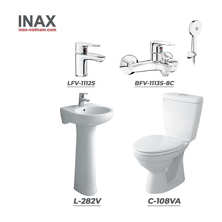 Combo thiết bị vệ sinh INAX C-108VA + L-282V + LFV-1112S + BFV-1113S-8C