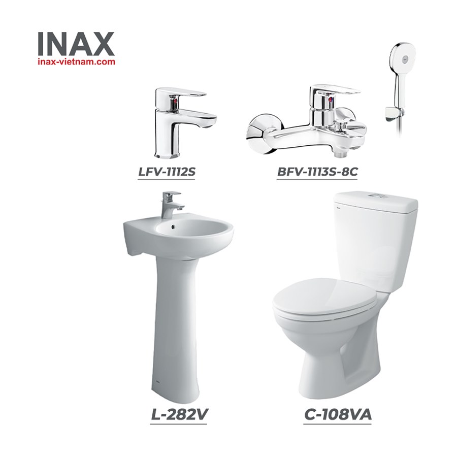 Combo thiết bị vệ sinh INAX C-108VA + L-282V + LFV-1112S + BFV-1113S-8C