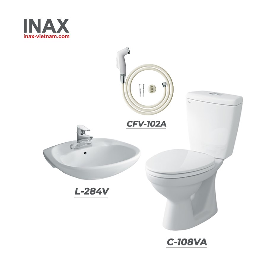 Combo thiết bị vệ sinh INAX C-108VA + L-284V + CFV-102A