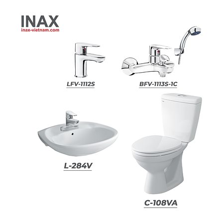 Combo thiết bị vệ sinh INAX C-108VA + L-284V + LFV-1112S + BFV-1113S-1C