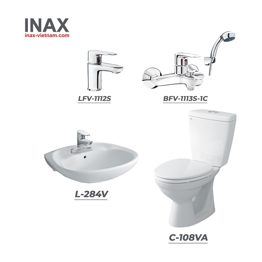 Combo thiết bị vệ sinh INAX C-108VA + L-284V + LFV-1112S + BFV-1113S-1C