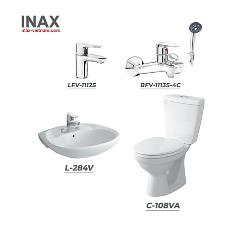 Combo thiết bị vệ sinh INAX C-108VA + L-284V + LFV-1112S + BFV-1113S-4C