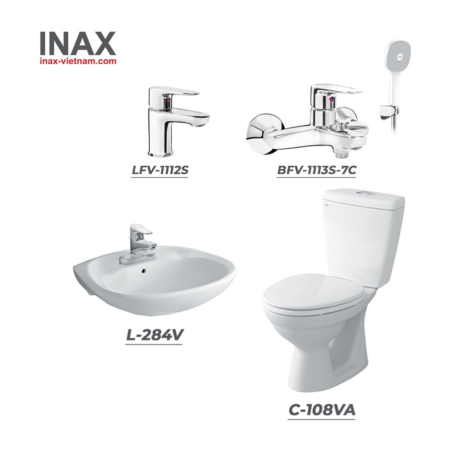 Combo thiết bị vệ sinh INAX C-108VA + L-284V + LFV-1112S + BFV-1113S-7C