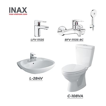 Combo thiết bị vệ sinh INAX C-108VA + L-284V + LFV-1112S + BFV-1113S-8C