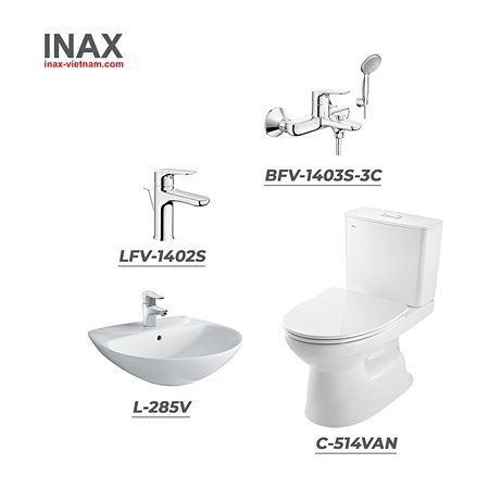 Combo thiết bị vệ sinh INAX C-514VAN＋L-285V+LFV-1402S+BFV-1403S-3C