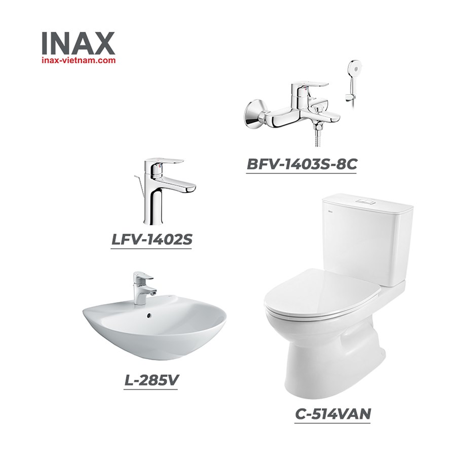 Combo thiết bị vệ sinh INAX C-514VAN＋L-285V+LFV-1402S+BFV-1403S-8C