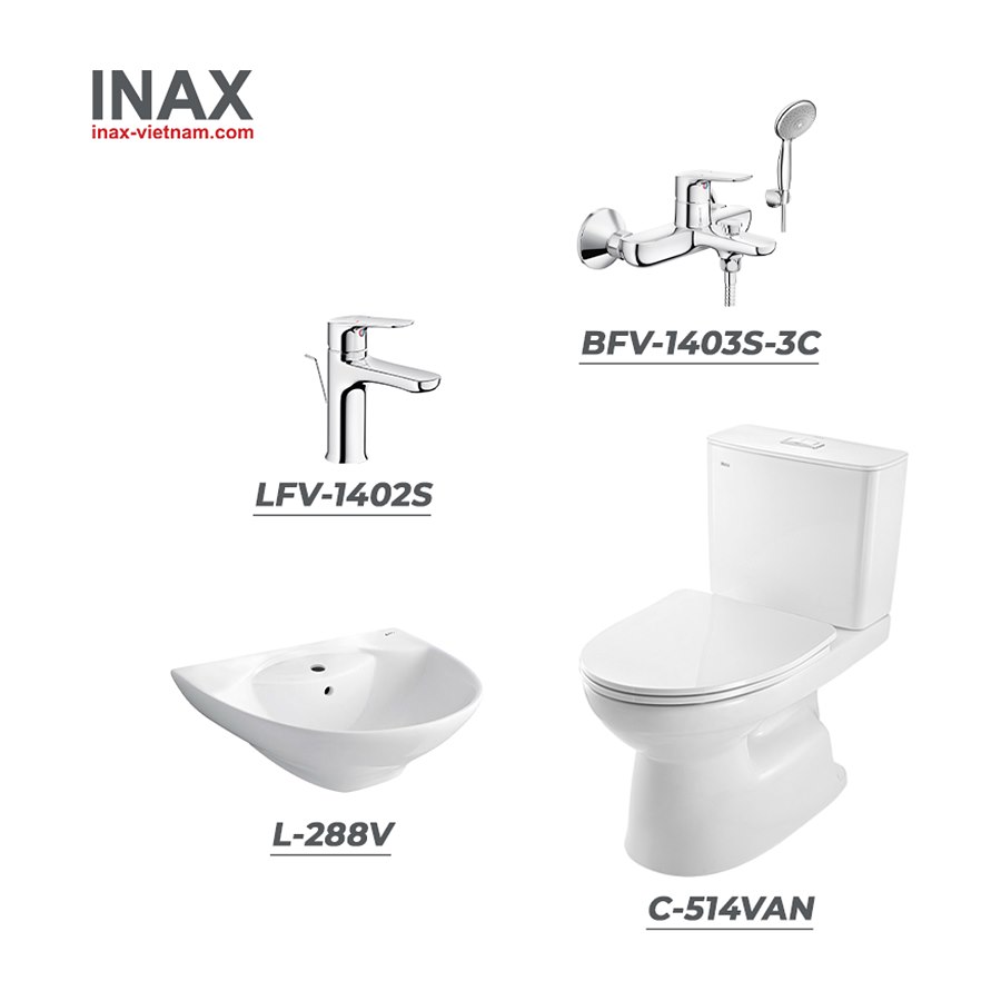 Combo thiết bị vệ sinh INAX C-514VAN＋L-288V+LFV-1402S+BFV-1403S-3C