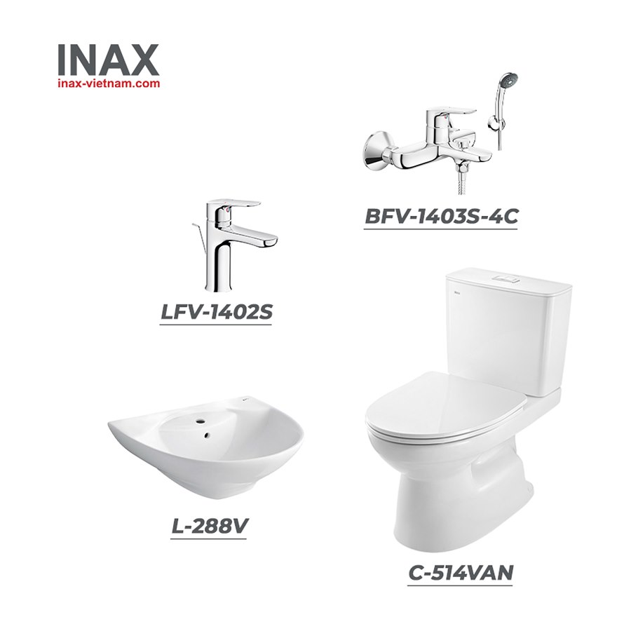 Combo thiết bị vệ sinh INAX C-514VAN＋L-288V+LFV-1402S+BFV-1403S-4C