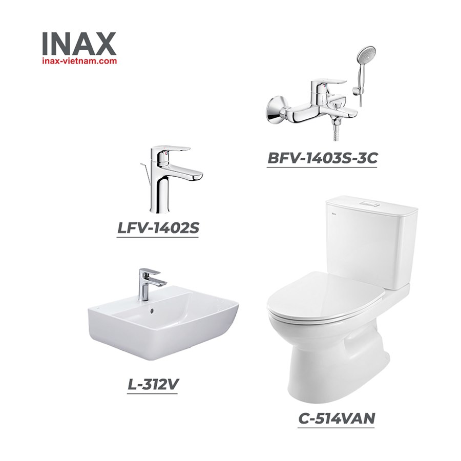 Combo thiết bị vệ sinh INAX C-514VAN＋L-312V+LFV-1402S+BFV-1403S-3C