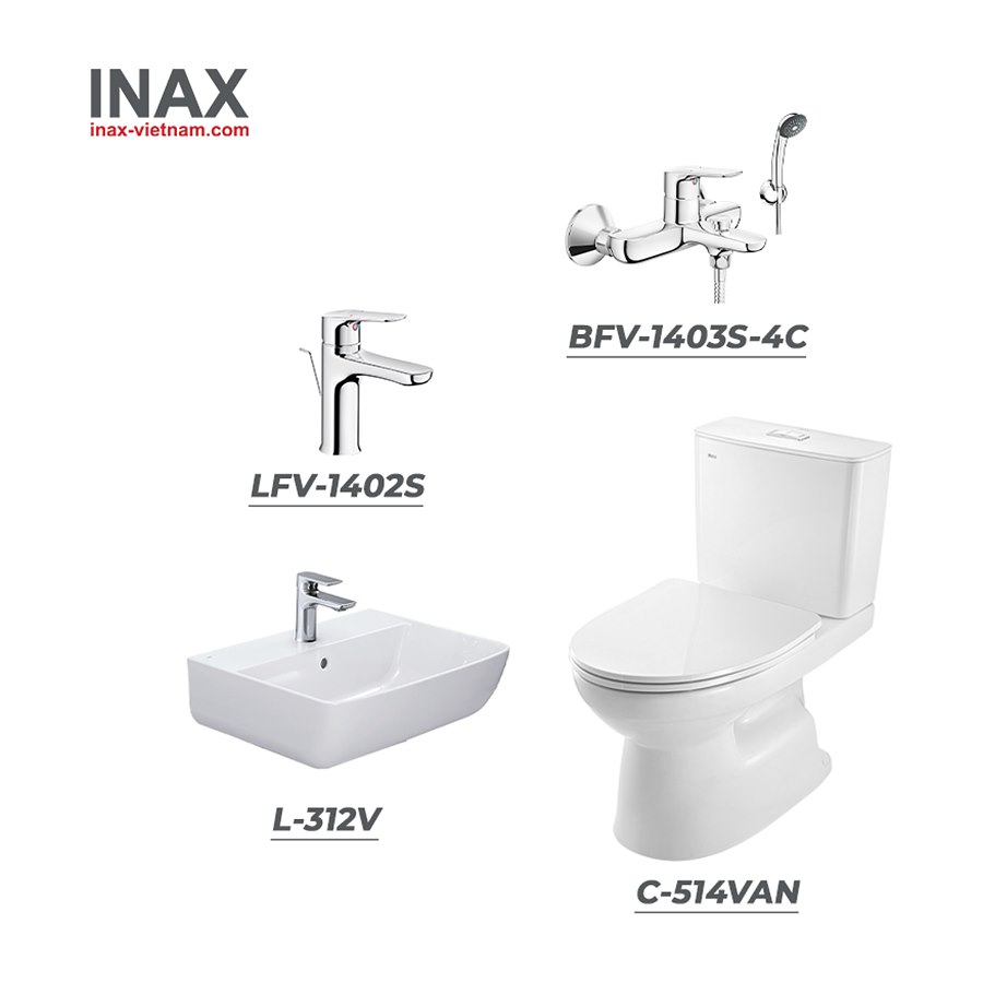 Combo thiết bị vệ sinh INAX C-514VAN＋L-312V+LFV-1402S+BFV-1403S-4C