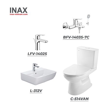 Combo thiết bị vệ sinh INAX C-514VAN＋L-312V+LFV-1402S+BFV-1403S-7C