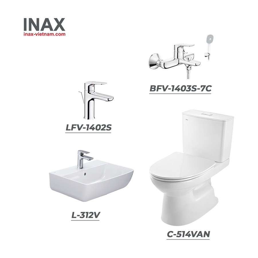 Combo thiết bị vệ sinh INAX C-514VAN＋L-312V+LFV-1402S+BFV-1403S-7C