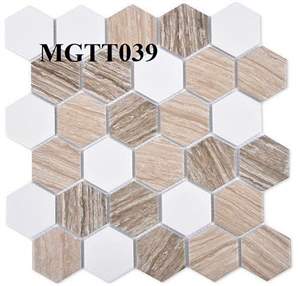 Gạch mosaic Gạch mosaic lục giác vân gỗ MGTT039 30x30