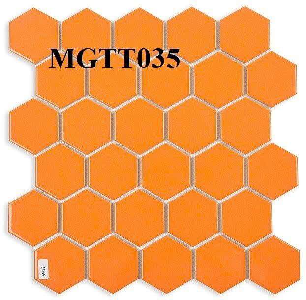 Gạch mosaic Gạch mosaic lục giác cam MGTT035 30x30