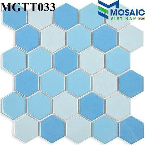 Gạch mosaic Gạch mosaic lục giác xanh MGTT033 30x30