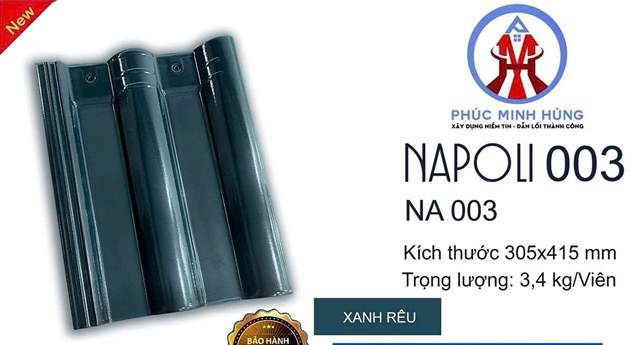 Ngói sóng Napoli 2 vít – mẫu 3