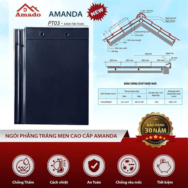 Ngói phẳng Amado AMANDA – mẫu 4