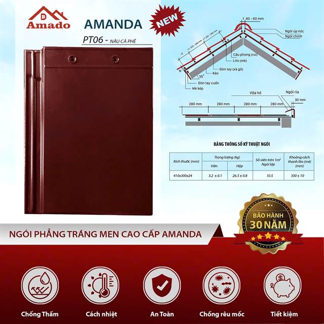 Ngói phẳng Amado AMANDA – mẫu 6