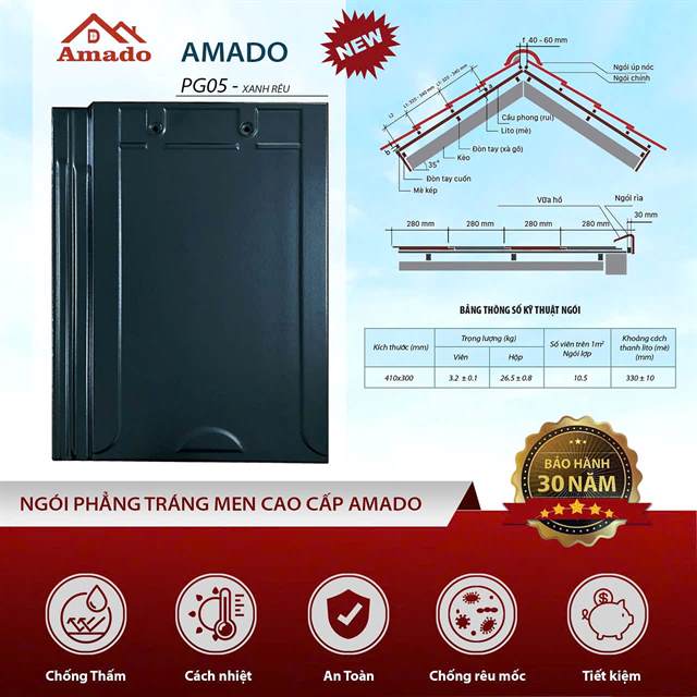 Ngói phẳng Amado – mẫu 4