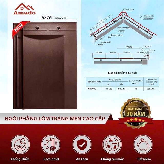 Ngói phẳng Amado – mẫu 9