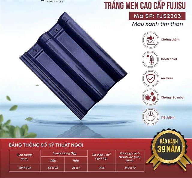 Ngói sóng Fujisu 2 vít – mẫu 2