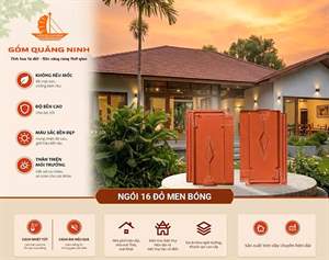 Ngói 16 đỏ men bóng – Gốm Quảng Ninh