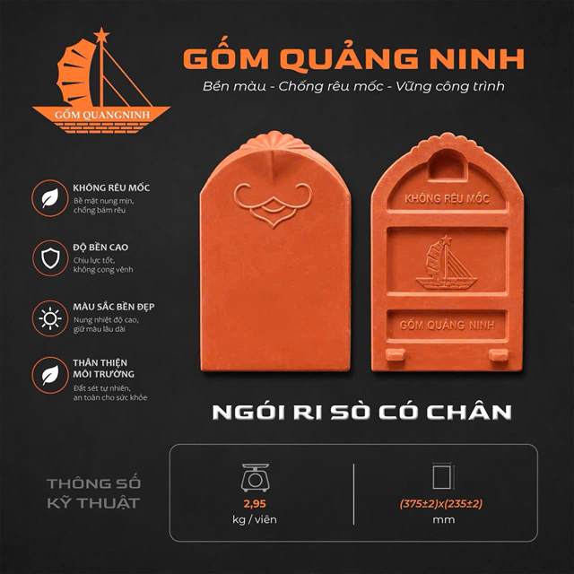 Ngói ri sò có chân – Gốm Quảng Ninh