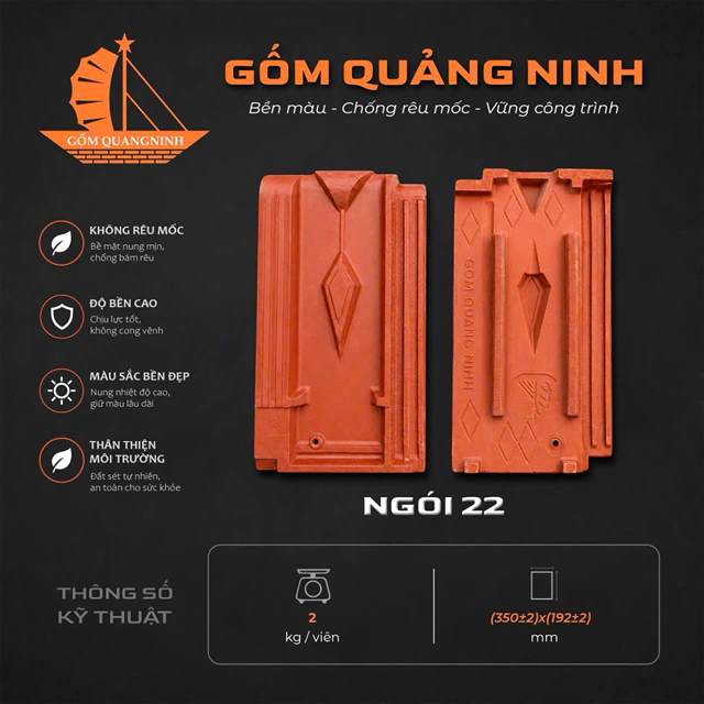 Ngói 22 – Gốm Quảng Ninh