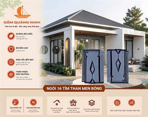 Ngói 16 tím than men bóng – Gốm Quảng Ninh