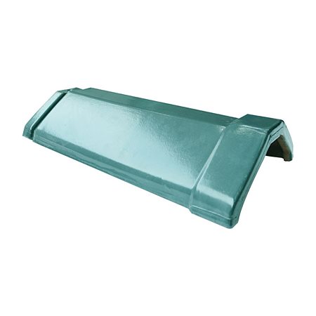 Ngói nóc 400 Gốm Đất Việt M7 men bóng màu xanh ngọc