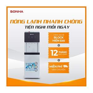 Cây nước nóng lạnh Block Sơn Hà ba vòi, màu đen, có khóa