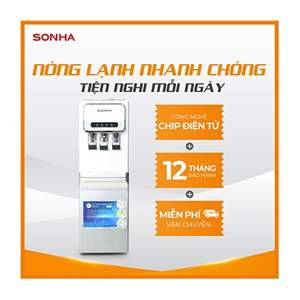 Cây nước nóng lạnh Chip Sơn Hà ba vòi, màu trắng có khóa