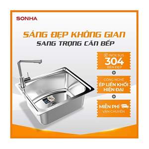 Chậu rửa bát inox cao cấp Sơn Hà 1 hộc - S50