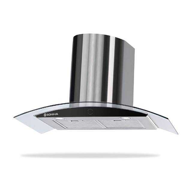 Máy hút mùi cong đen trụ 70 Sơn Hà SHK-9822
