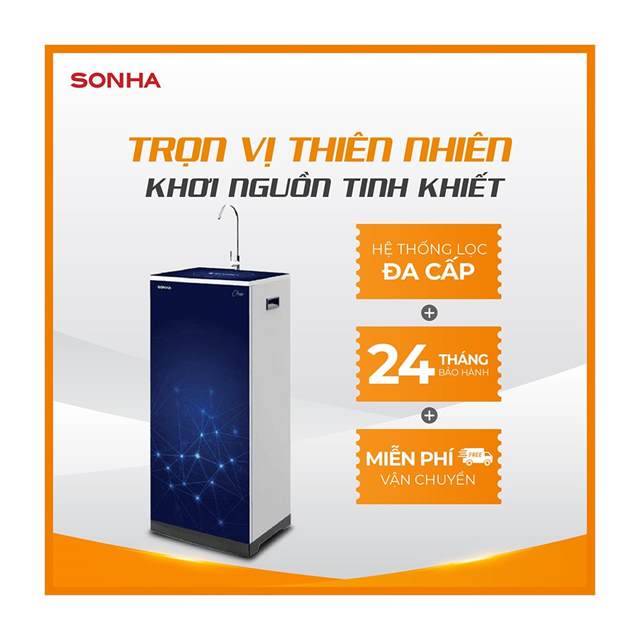 Máy lọc nước RO Sơn Hà Classic xanh hoa tuyết 10 lõi