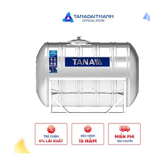 Bồn inox Tân Á-8 ngang 5000L (Ø1400) Tân Á Đại Thành