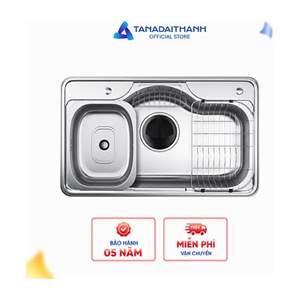 Chậu kép rửa bát Wonang Tân Á Đại Thành WKJ08551 một hố inox 304 – Made In Korea (kèm chậu phụ)