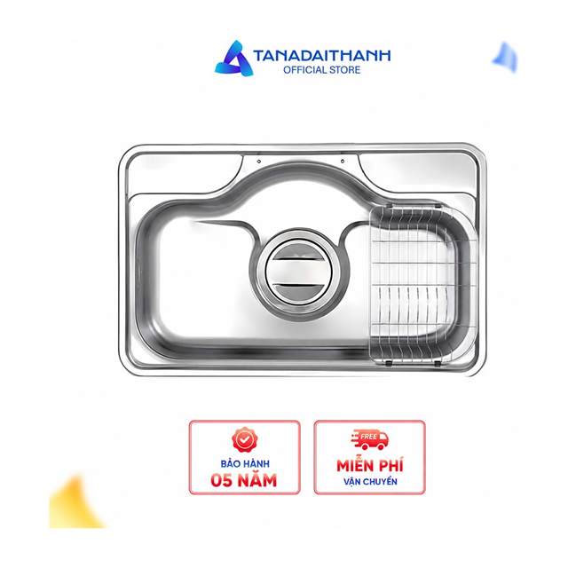 Chậu đơn rửa bát Wonang Tân Á Đại Thành WKJ08551 một hố inox 304 – Made In Korea